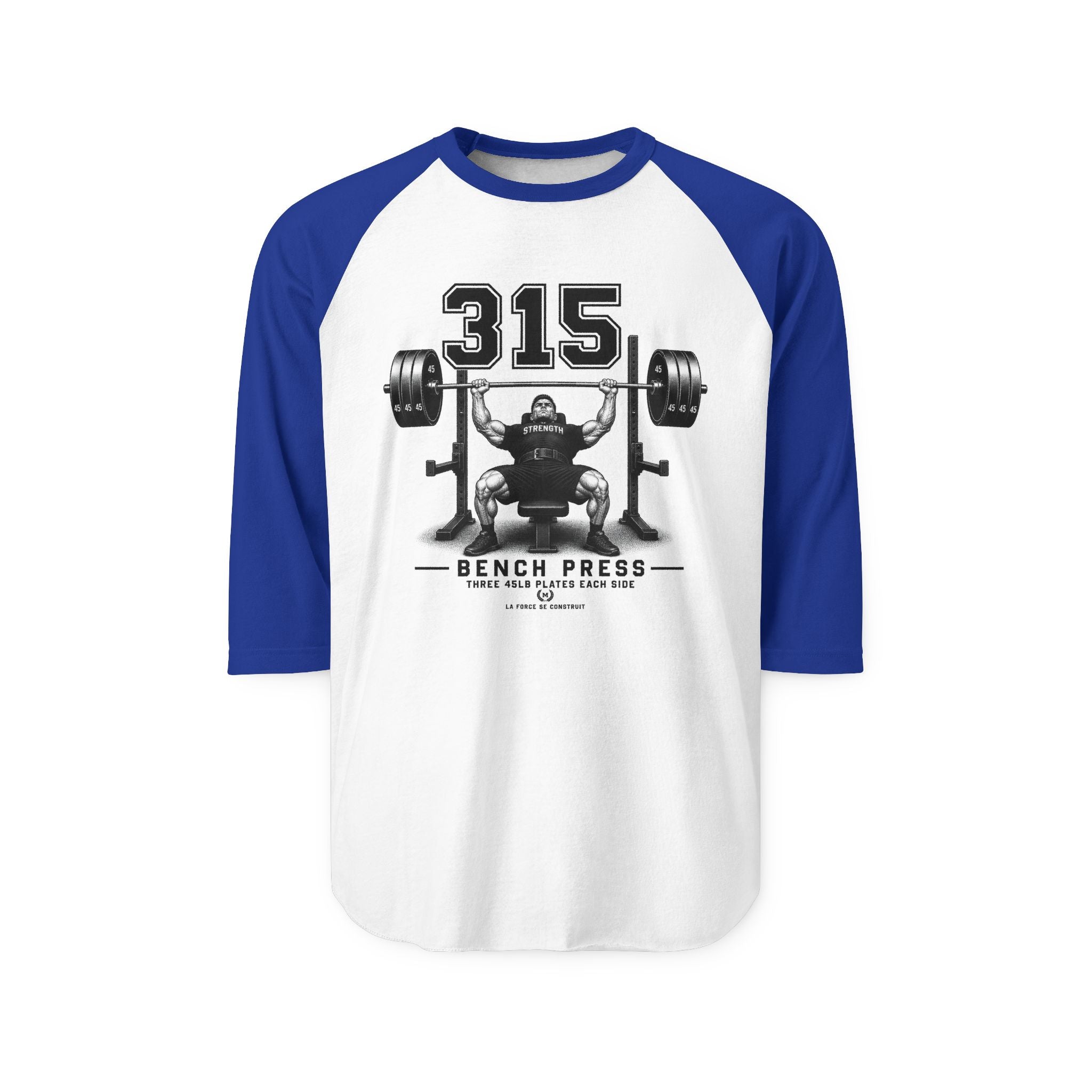 315 Bench Press Raglan Shirt — Weightlifting Gym Tee