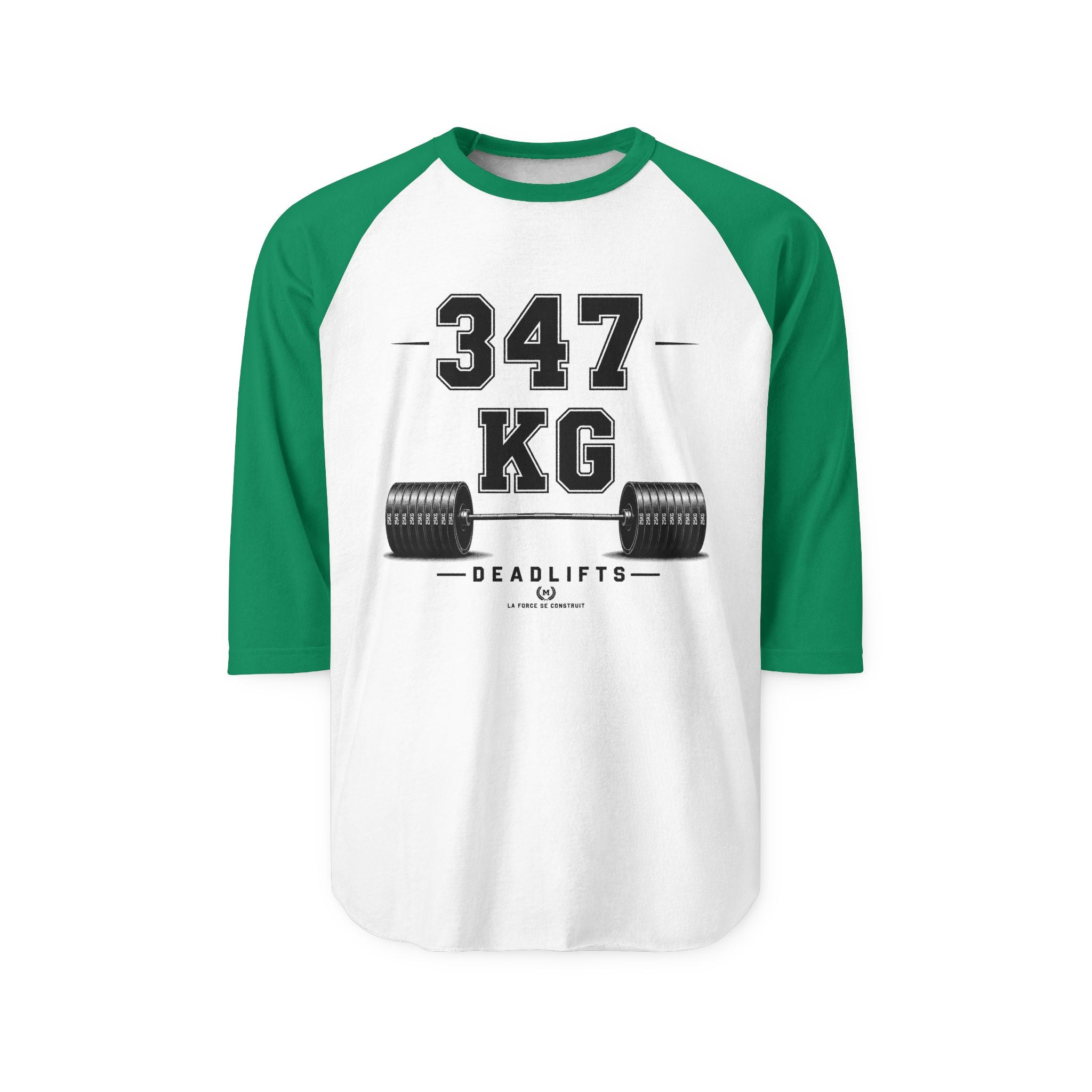 347 KG Deadlifts Raglan Shirt — Weightlifting Gym Tee