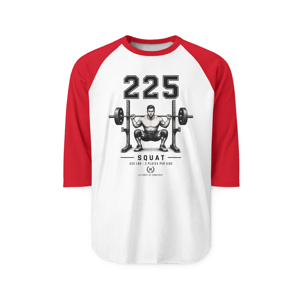 225 Squat Shirt | Weightlifting Barbell Raglan