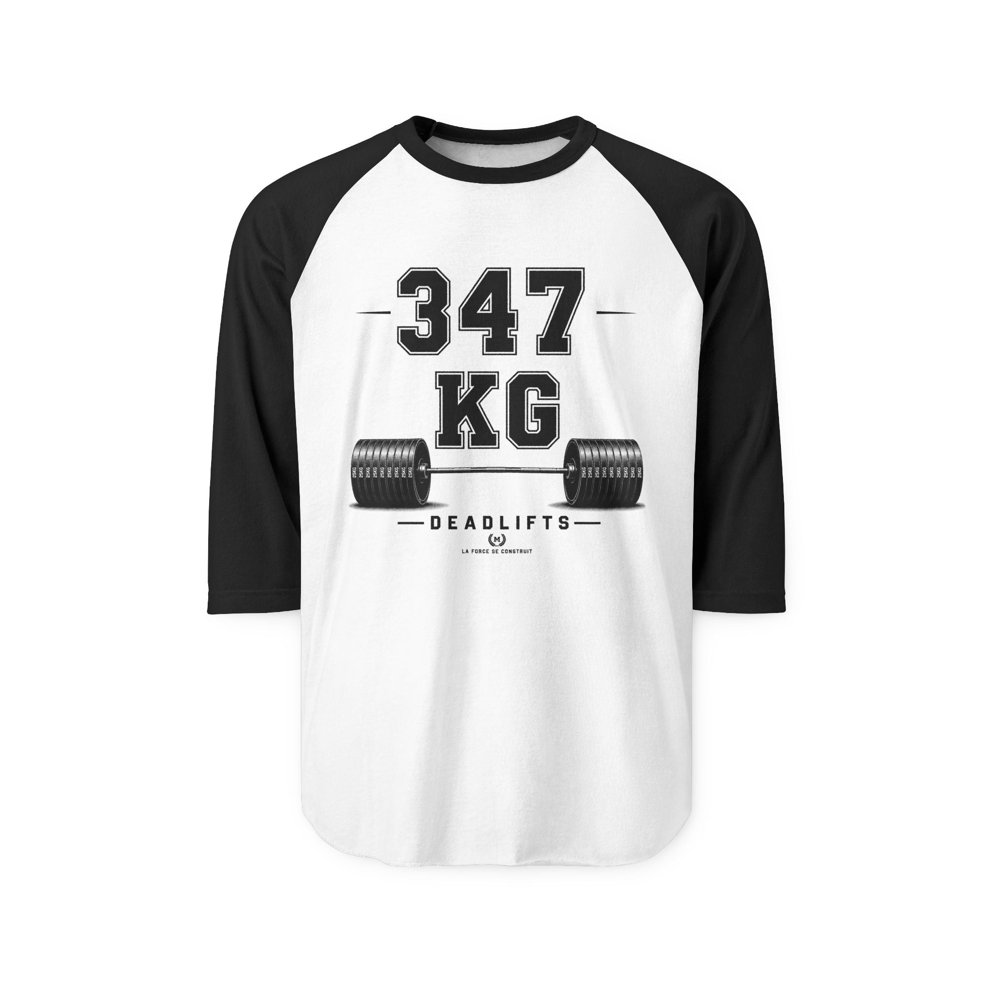 347 KG Deadlifts Raglan Shirt — Weightlifting Gym Tee