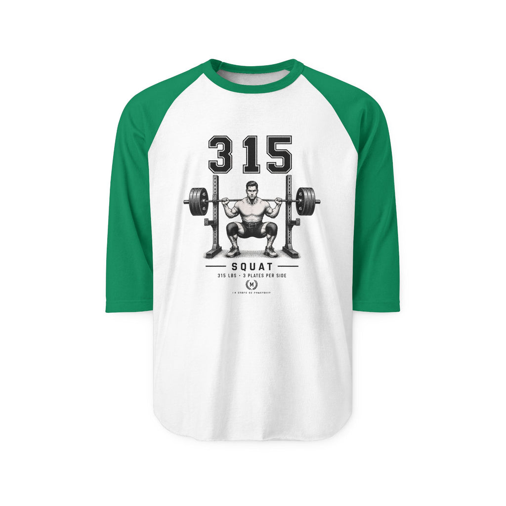 315 Squat Barbell Weightlifting Raglan Shirt | Powerlifting Crewneck