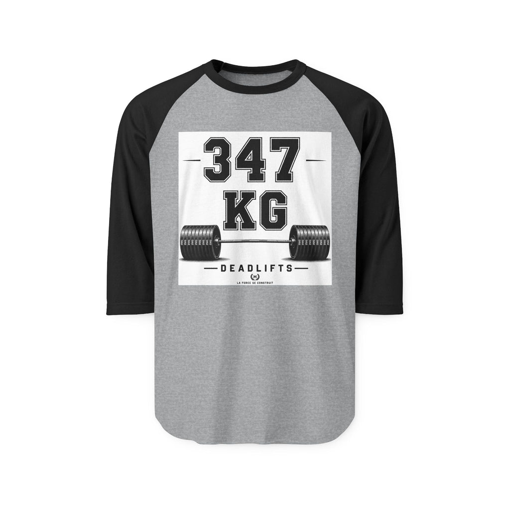 347 KG Deadlifts Raglan Shirt — Weightlifting Gym Tee