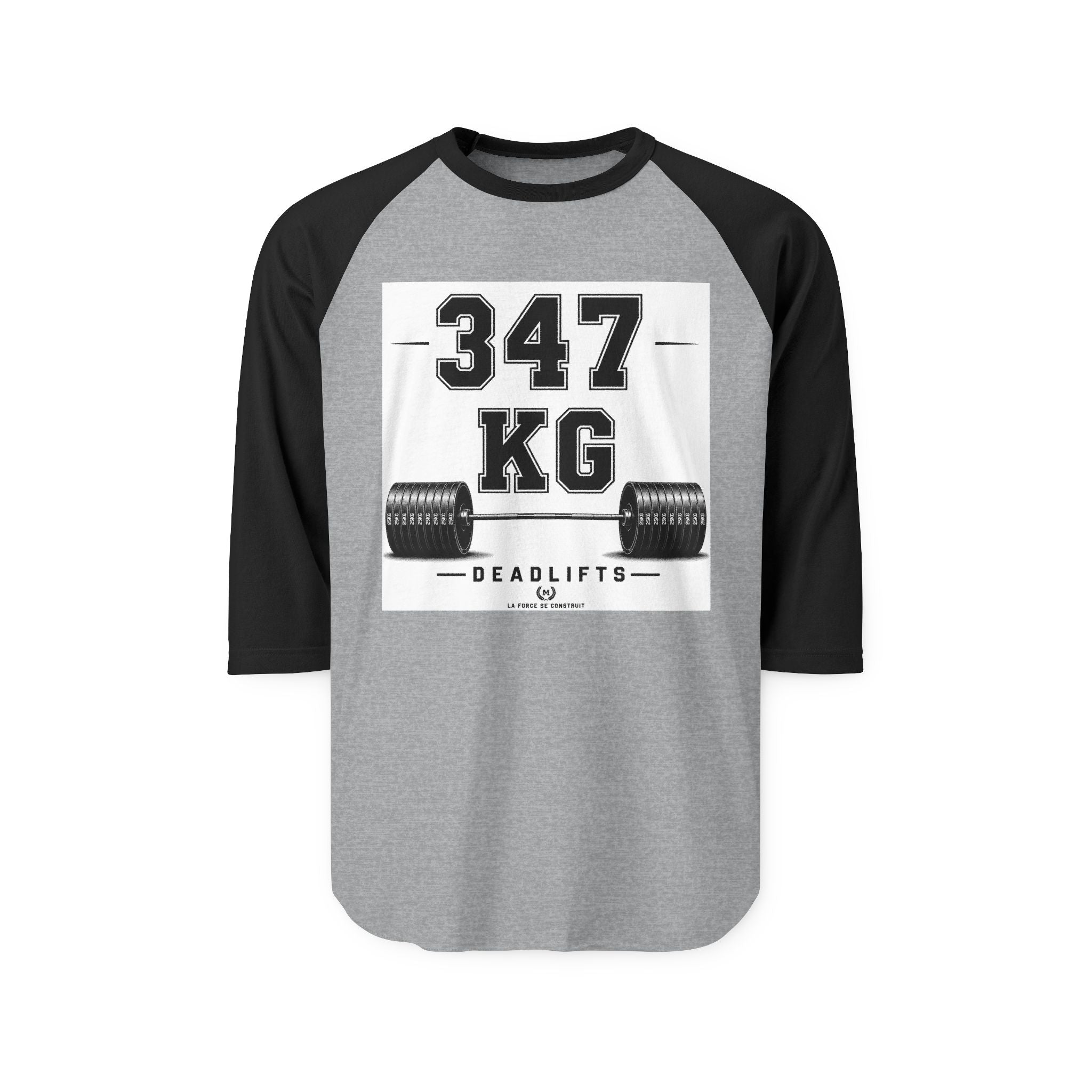 347 KG Deadlifts Raglan Shirt — Weightlifting Gym Tee