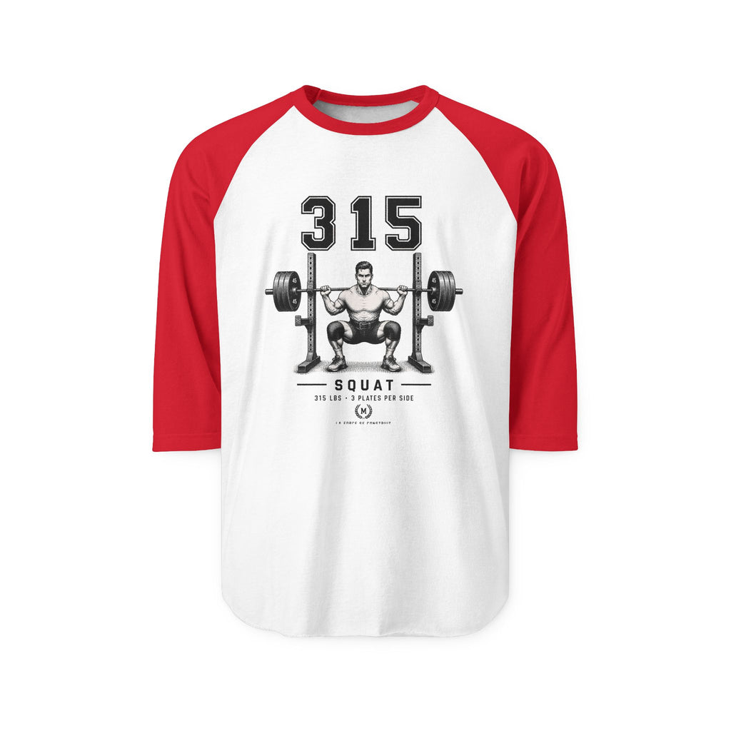 315 Squat Barbell Weightlifting Raglan Shirt | Powerlifting Crewneck