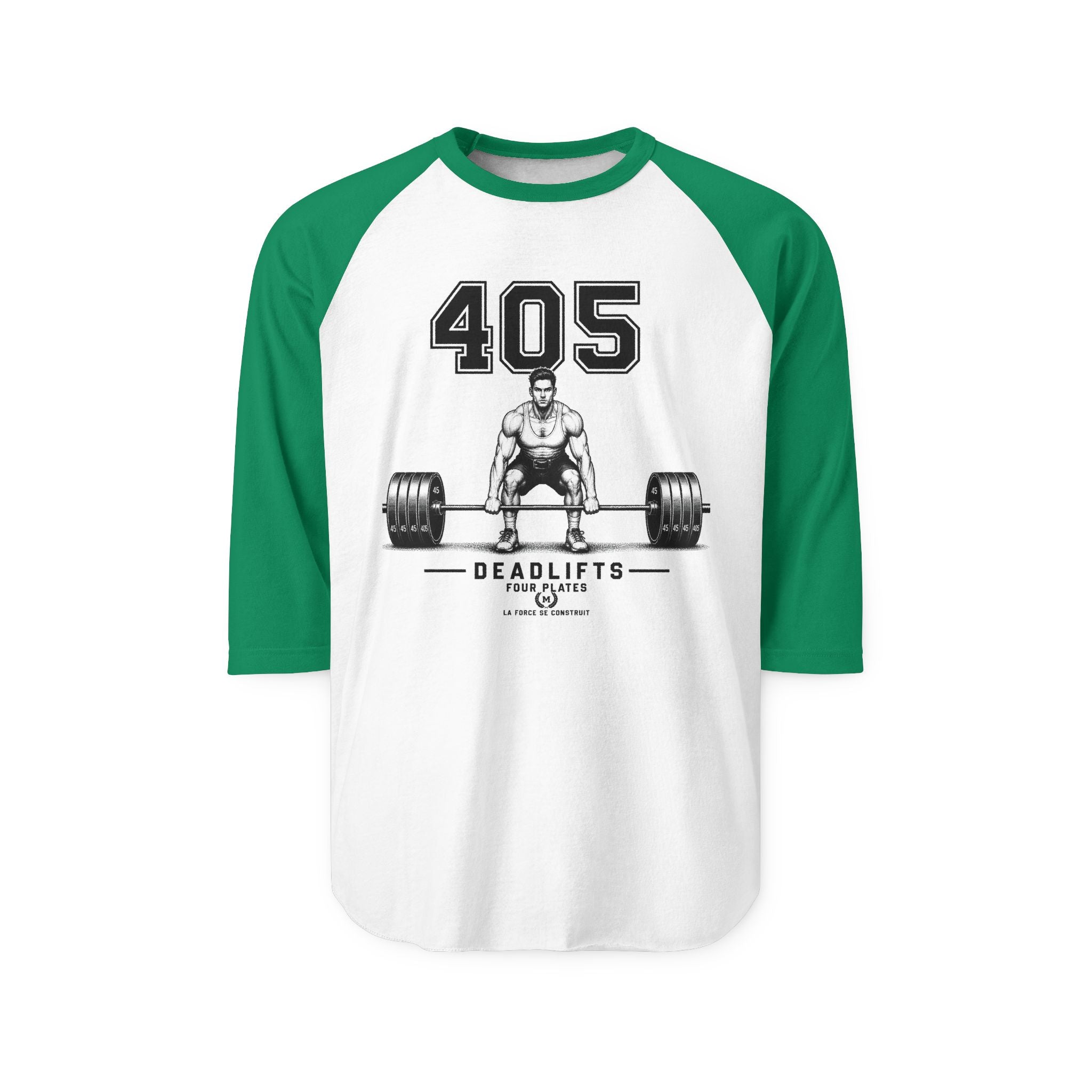 405 Deadlifts Raglan Shirt - Weightlifting Gym Tee