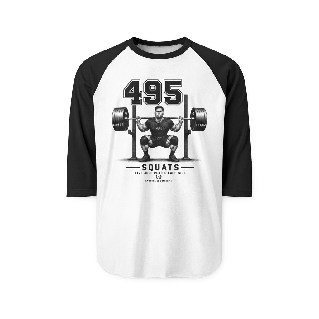 Squat 495 Raglan Shirt – Powerlifting Gym Tee