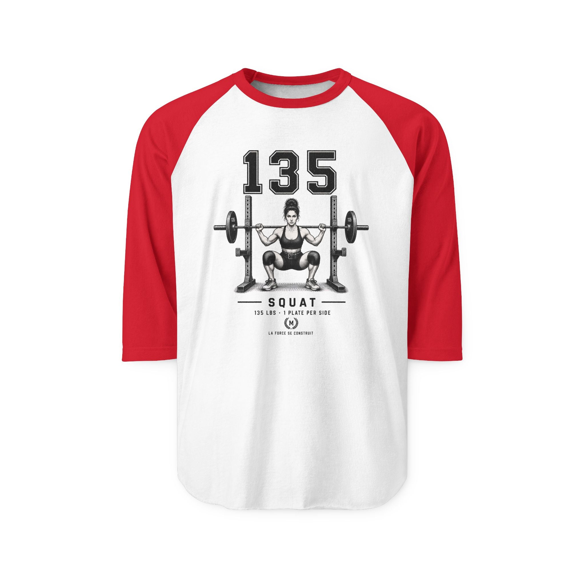 135 Squat Barbell Shirt | Weightlifting Raglan
