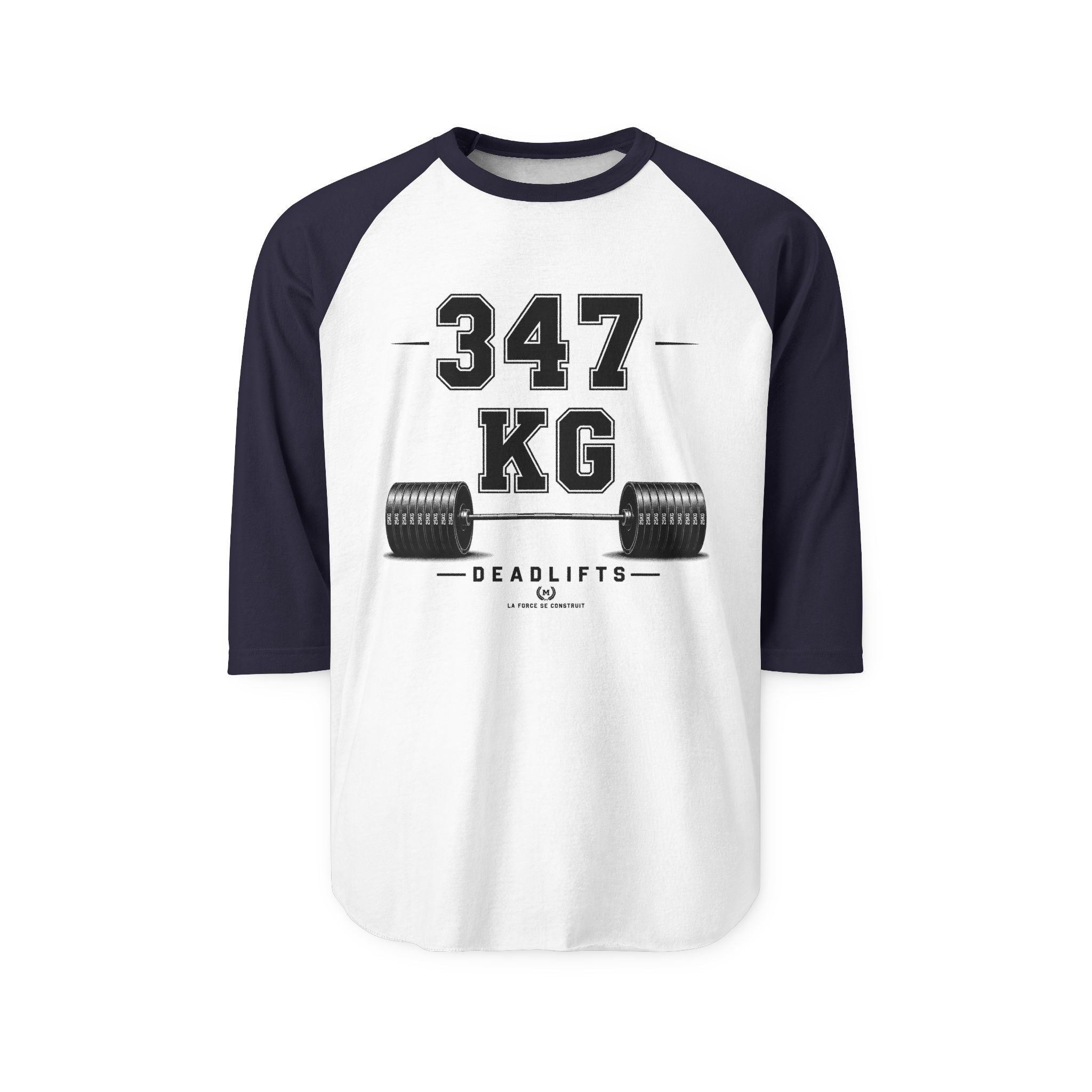 347 KG Deadlifts Raglan Shirt — Weightlifting Gym Tee