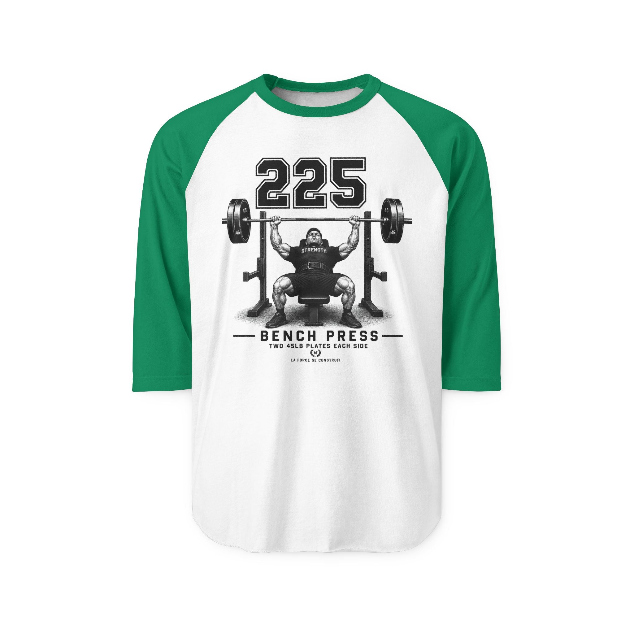 Raglan Shirt — 225 Bench Press Vintage Weightlifting Tee