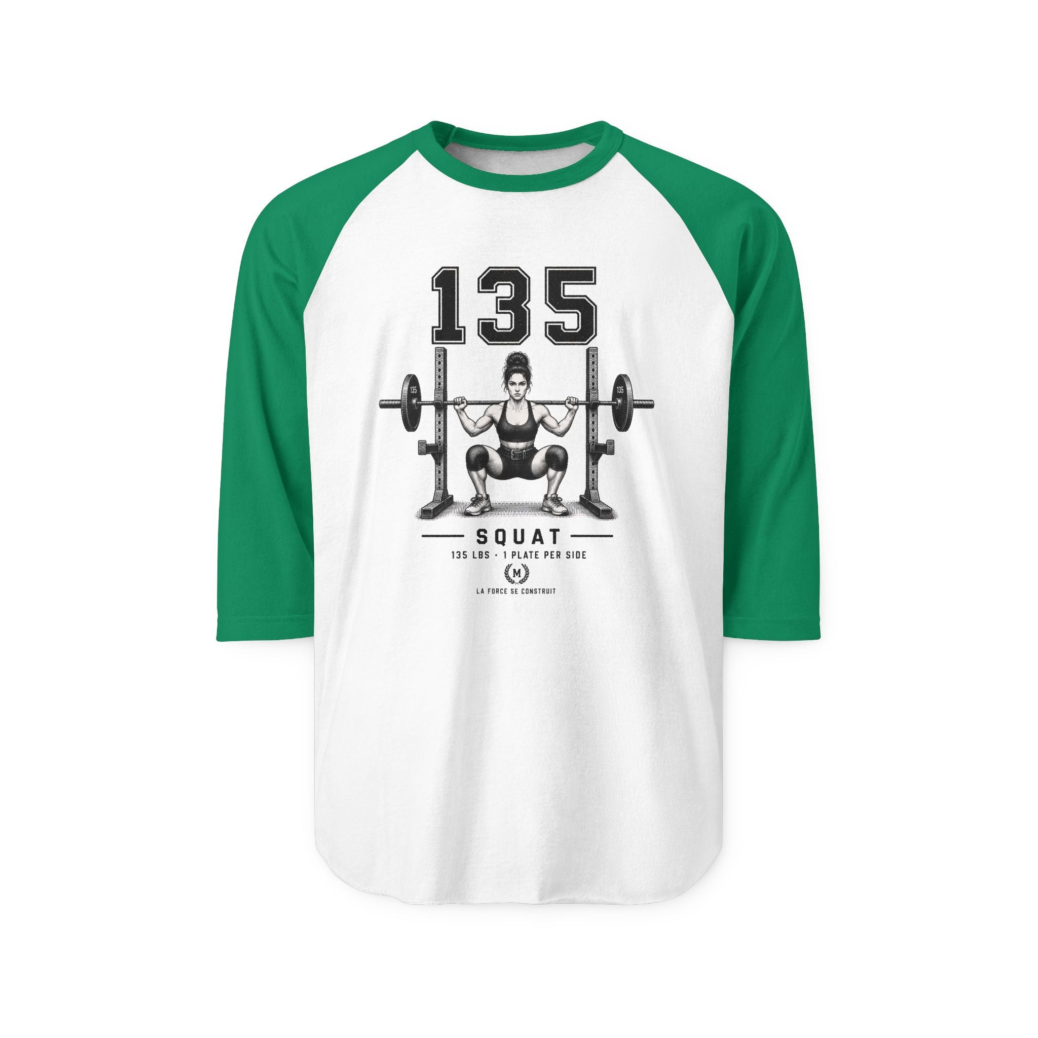 135 Squat Barbell Shirt | Weightlifting Raglan