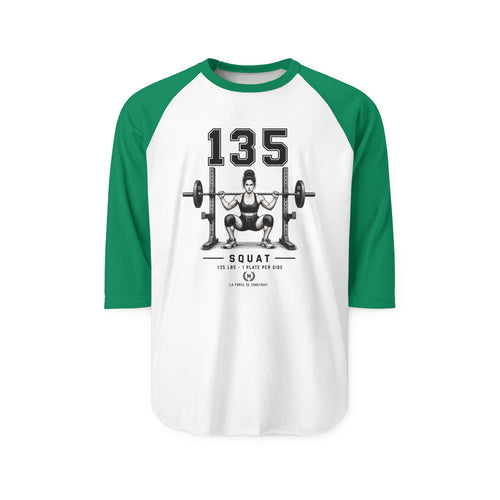 135 Squat Barbell Shirt | Weightlifting Raglan