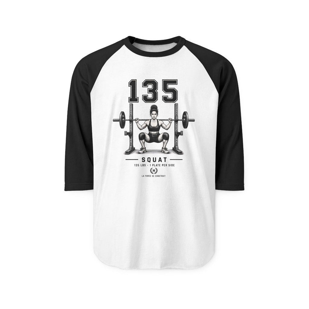 135 Squat Barbell Shirt | Weightlifting Raglan