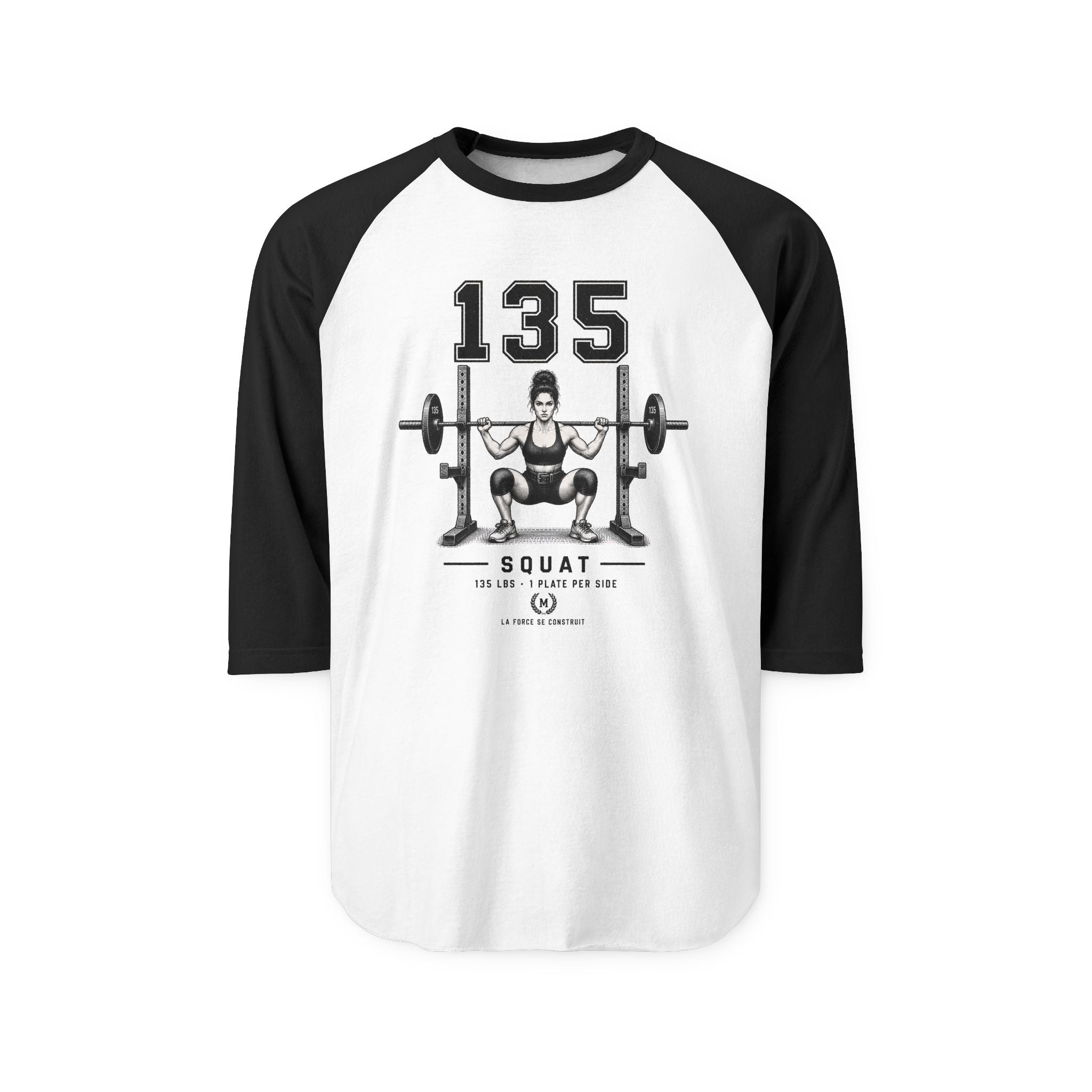 135 Squat Barbell Shirt | Weightlifting Raglan