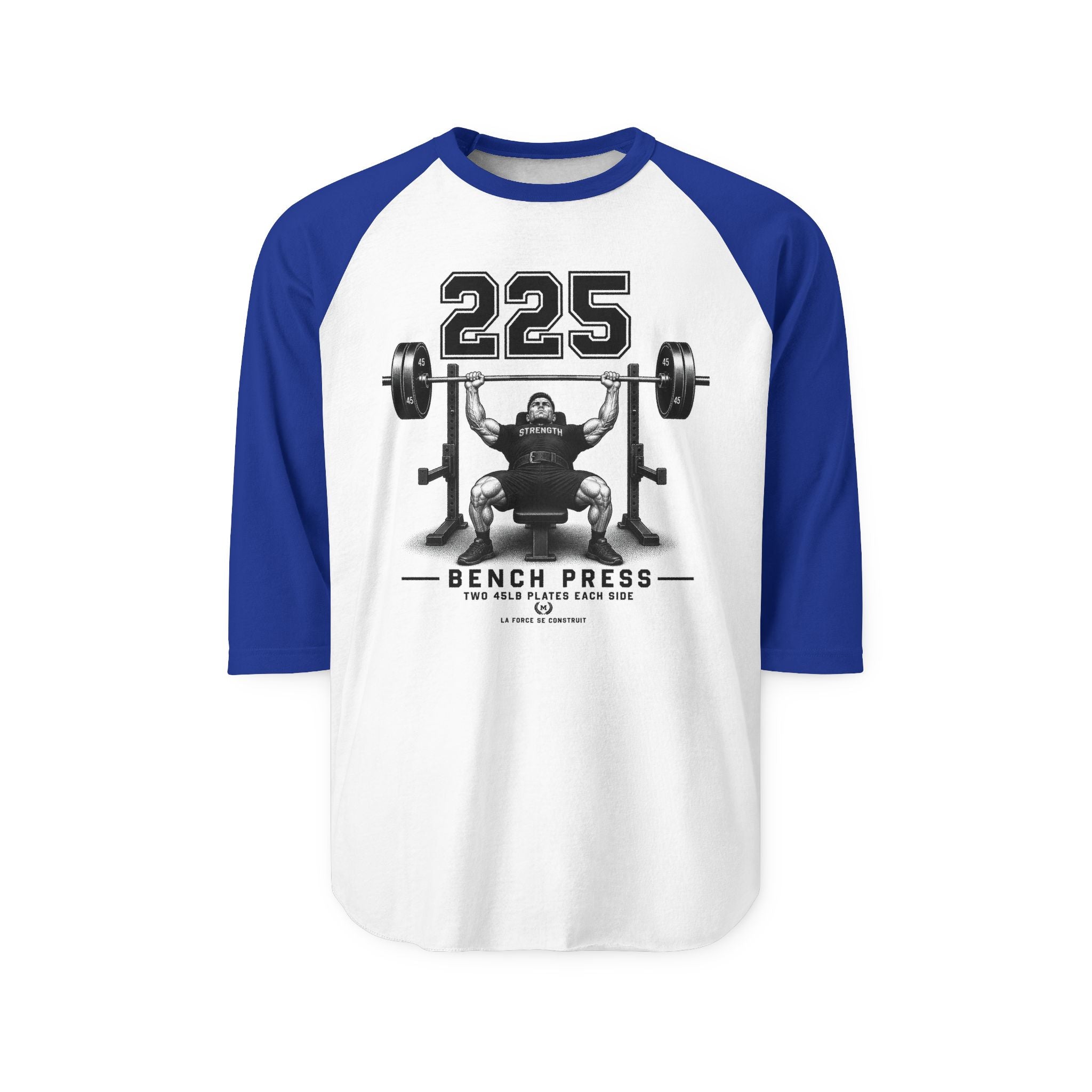 Raglan Shirt — 225 Bench Press Vintage Weightlifting Tee