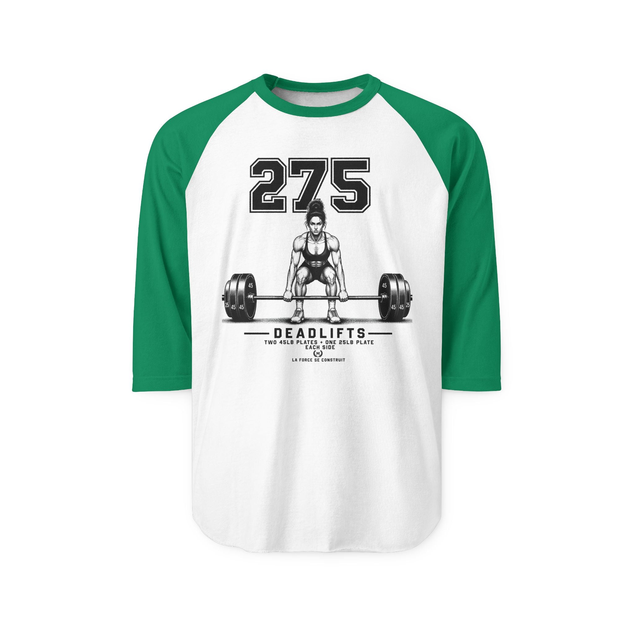 275 Deadlifts Raglan Shirt — Vintage Weightlifting Tee for Powerlifters