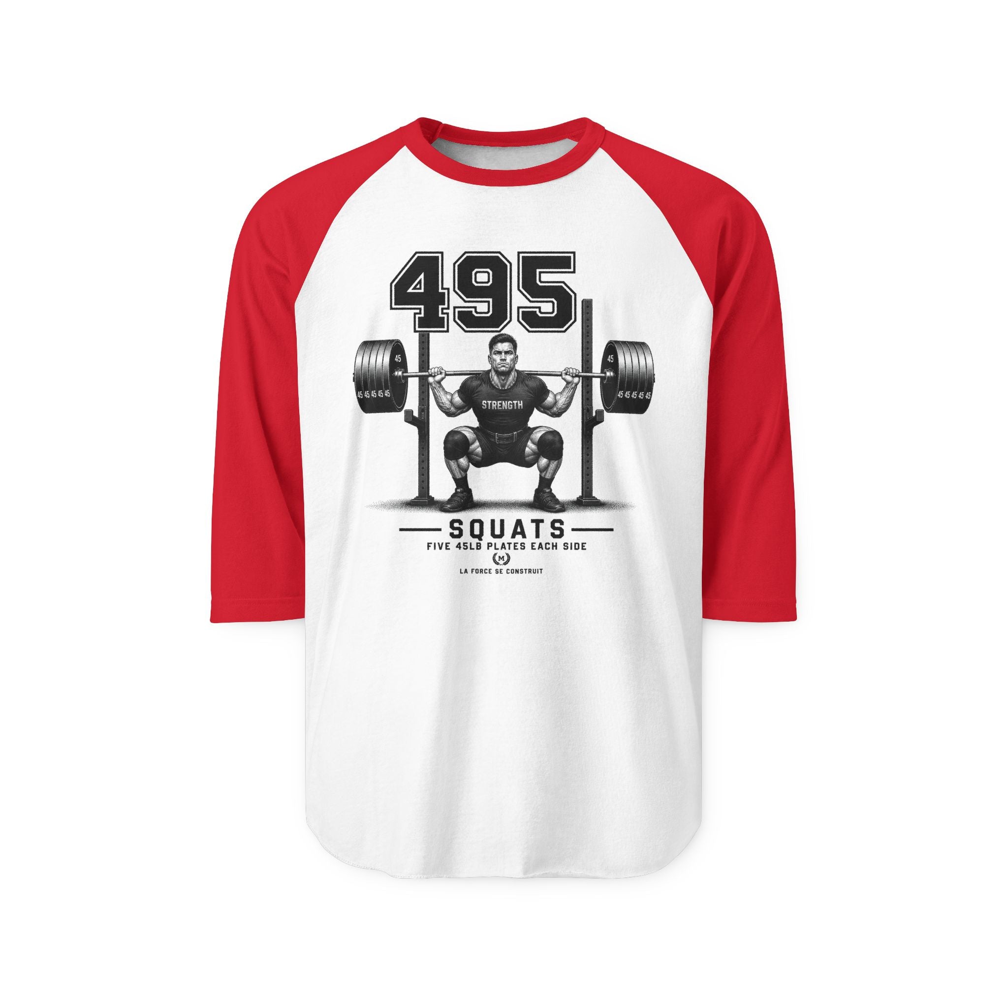 Squat 495 Raglan Shirt – Powerlifting Gym Tee