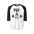 Deadlift 315 Raglan Shirt — Vintage Weightlifting Gym Tee