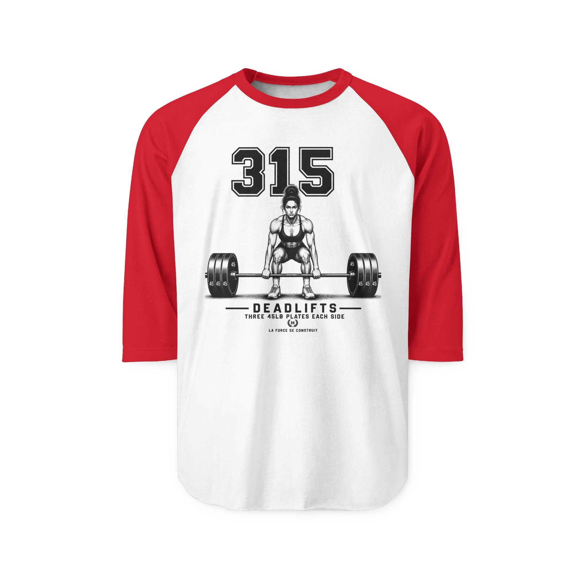 Deadlift 315 Raglan Shirt — Vintage Weightlifting Gym Tee