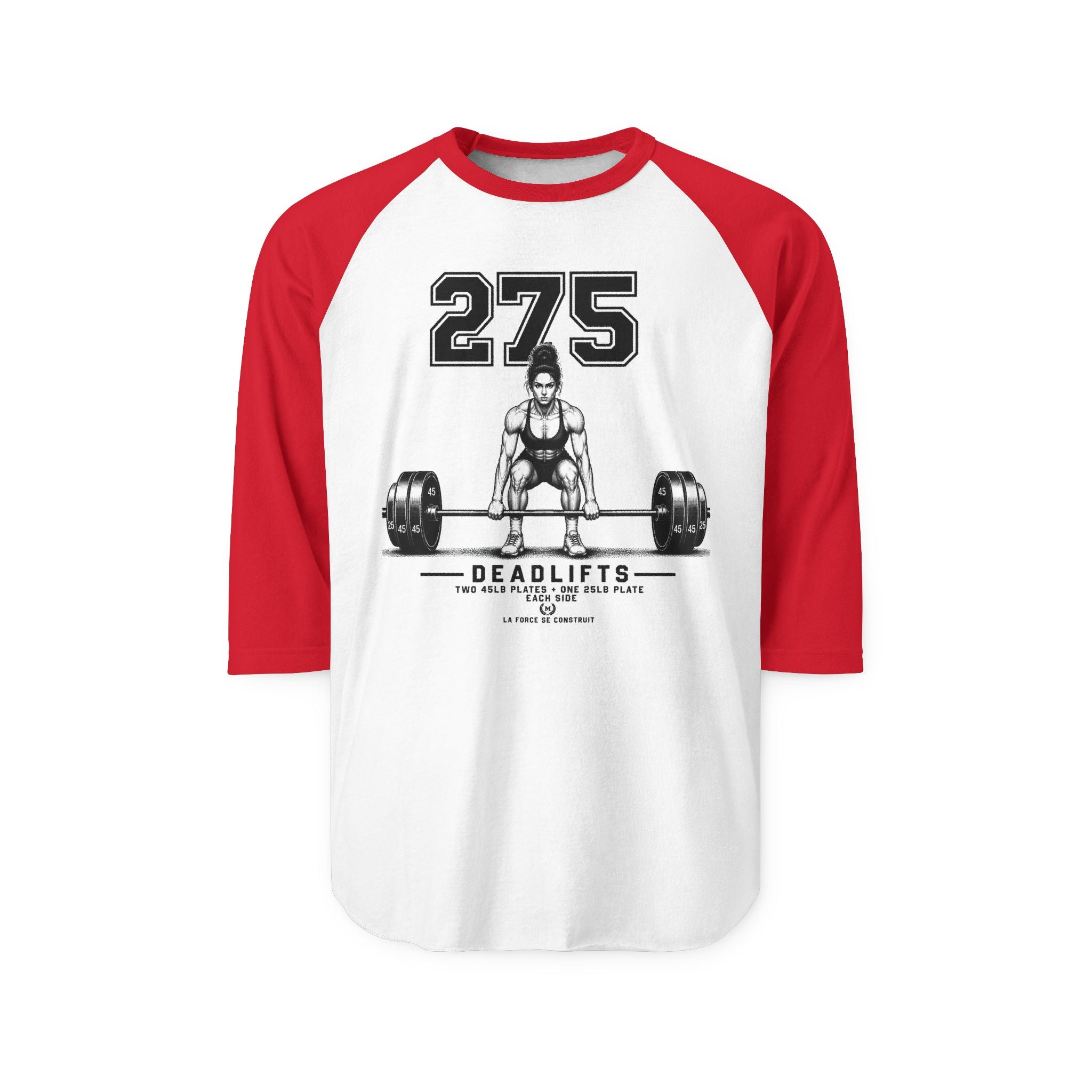 275 Deadlifts Raglan Shirt — Vintage Weightlifting Tee for Powerlifters