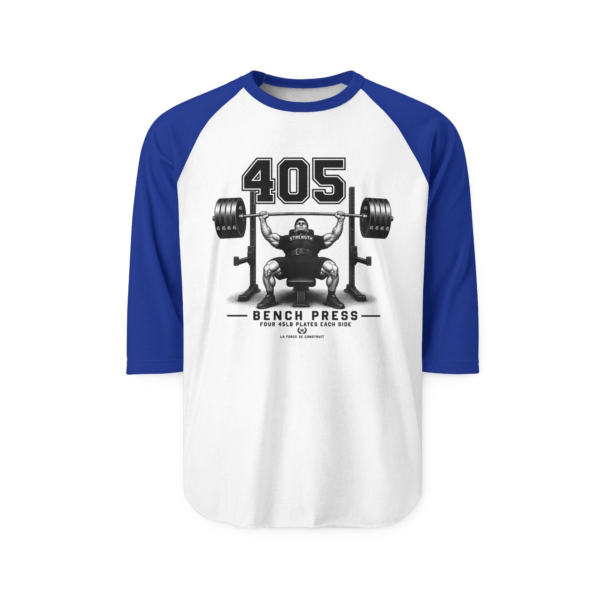 405 Bench Press Raglan Shirt — Vintage Powerlifting Tee