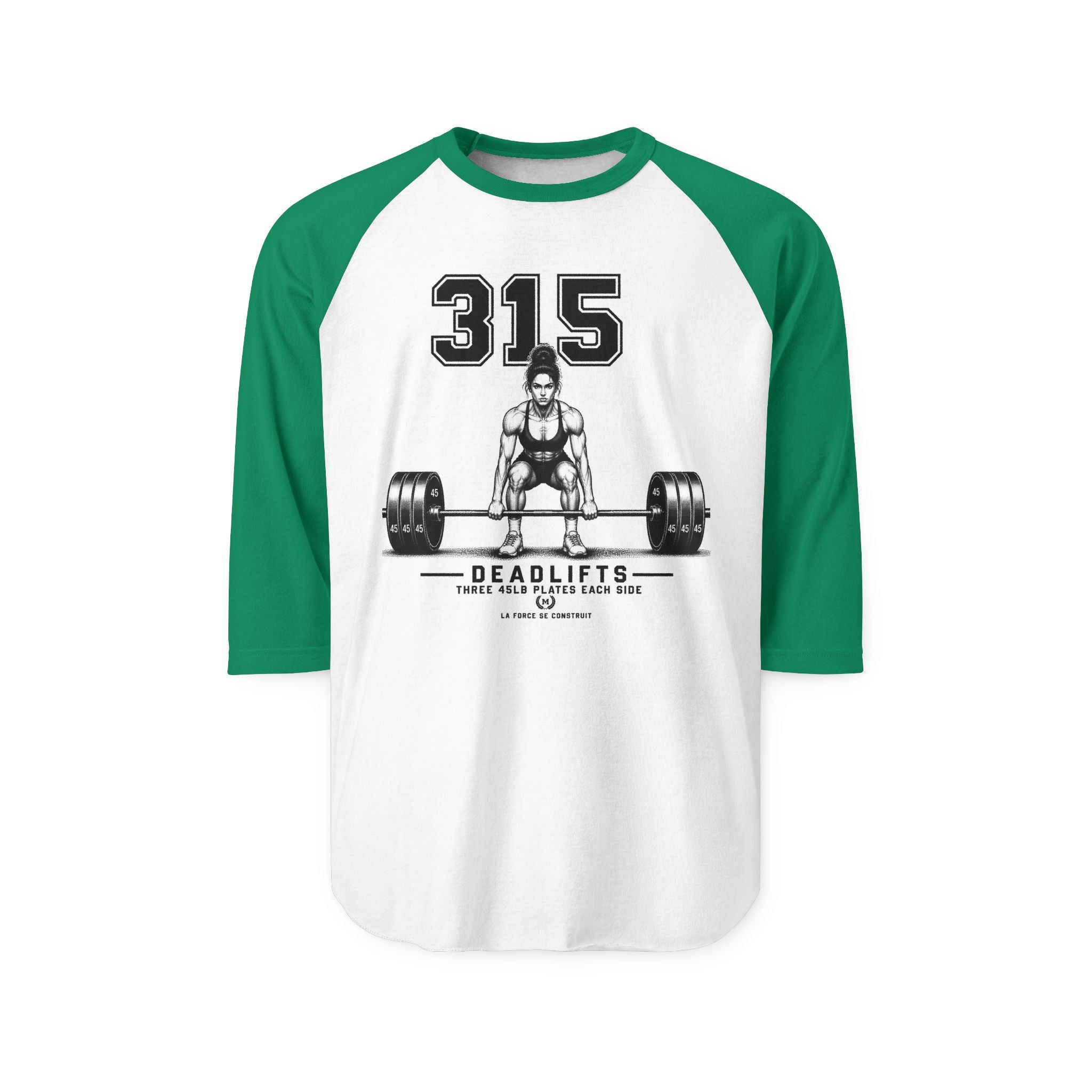 Deadlift 315 Raglan Shirt — Vintage Weightlifting Gym Tee