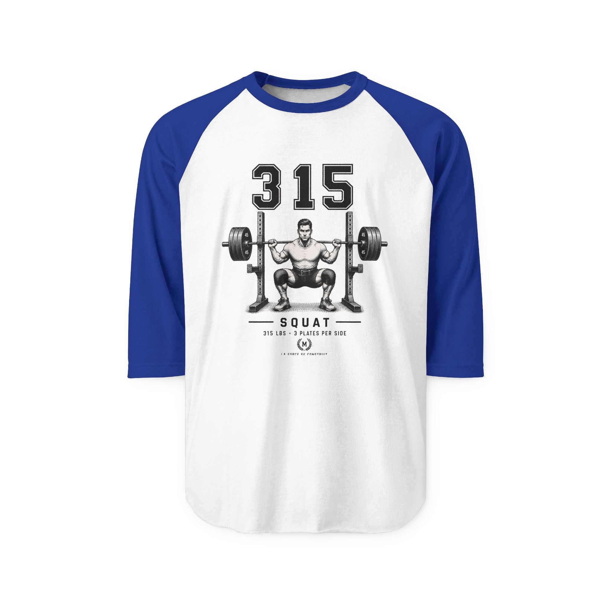 315 Squat Barbell Weightlifting Raglan Shirt | Powerlifting Crewneck