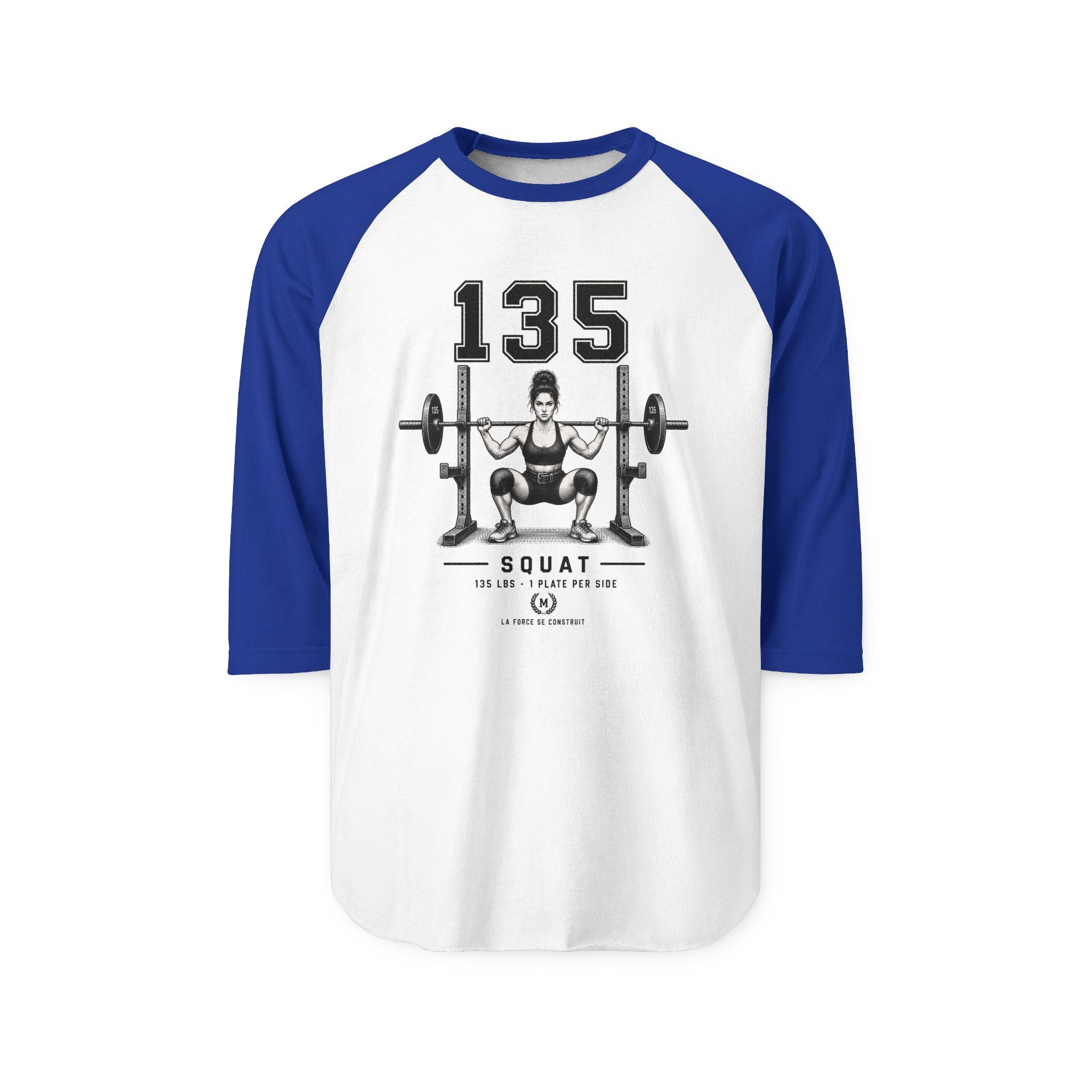 135 Squat Barbell Shirt | Weightlifting Raglan