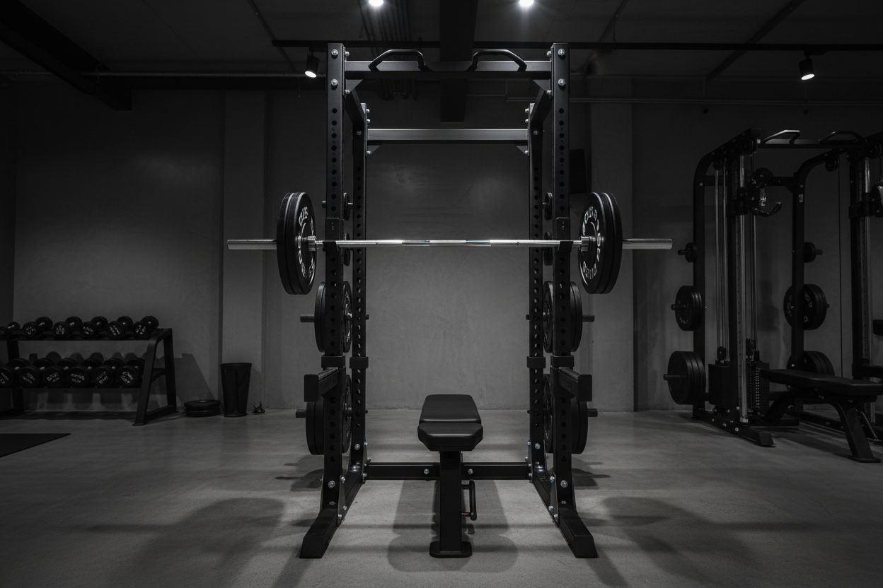 Bench press in a modern sleek gym